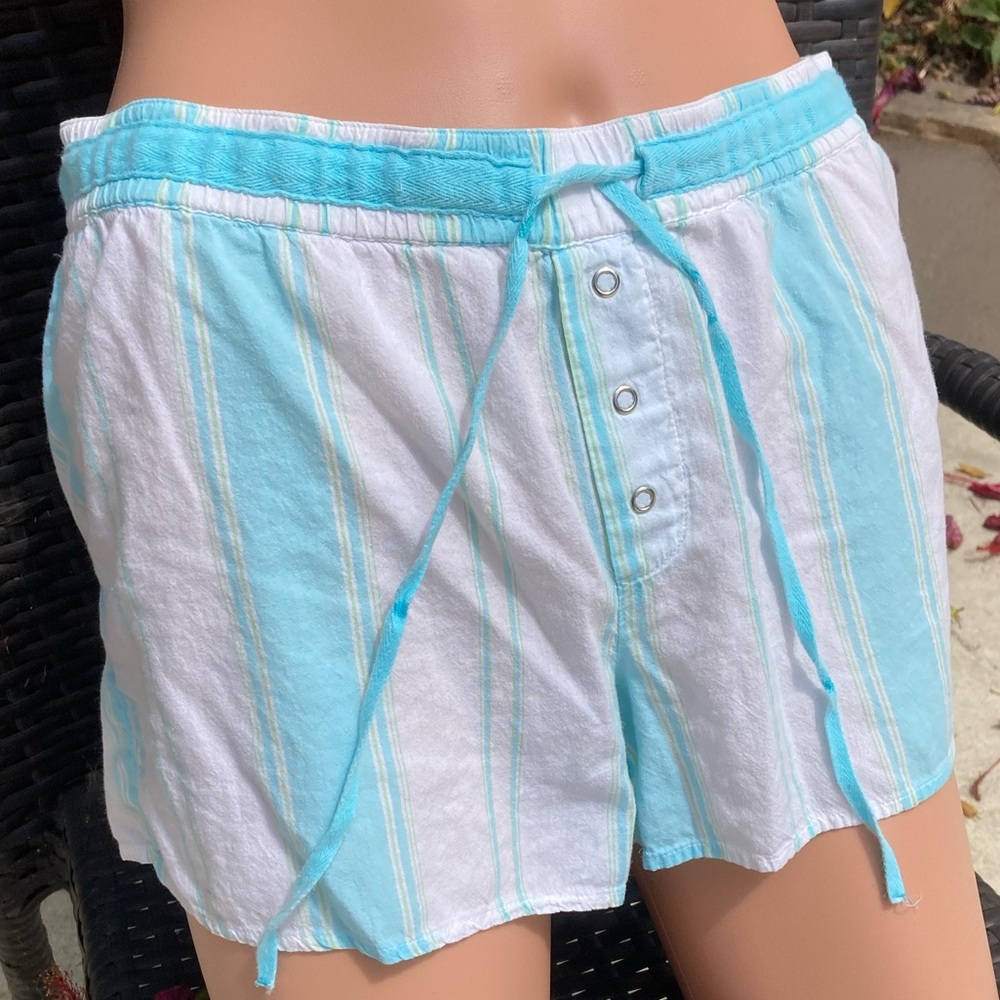 Gap Shorts Cotton Lightweight Turquoise White Extra Small - Picture 2 of 15